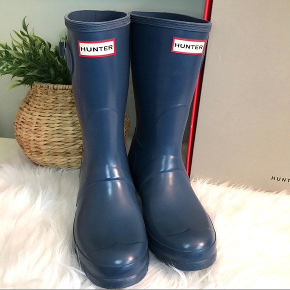 Hunter Shoes - Short Dark Earth Blue Hunter boots